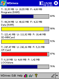 MemInfo for Pocket PC - Warning Colors